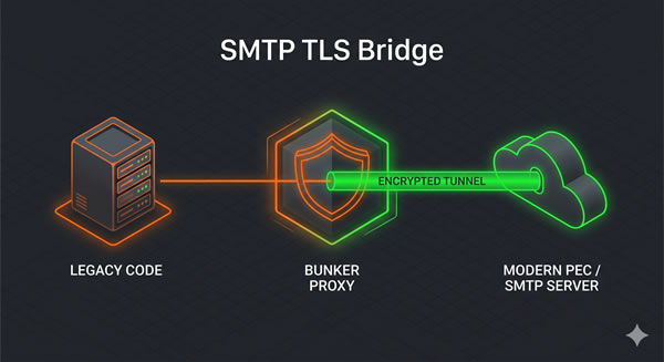 Schema Tecnico Ponte SMTP PEC TLS 1.3
